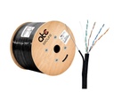 Cable UTP Cat5e Exterior C/Mensajero 100% Cobre Negro 305MT PE 0.50MM ATCS