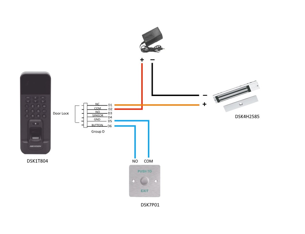 KIT Control de Acceso compatible con APP DS-KAS261(B) Hikvision