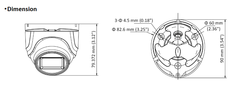 Turret TVI EXIR 2MP IR20M DS-2CE76D0T-EXIMF 2.8mm Hikvision