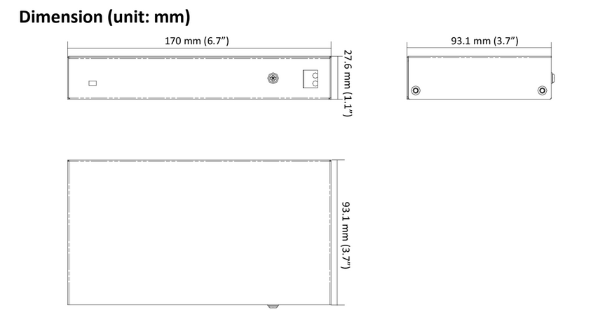 Switch 8 PoE + 1PE, DS-3E0109P-E(C) Hikvision