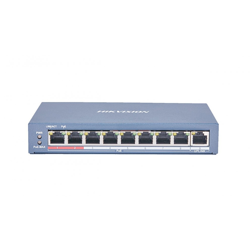 Switch 8 PoE + 1PE, DS-3E0109P-E(C) Hikvision
