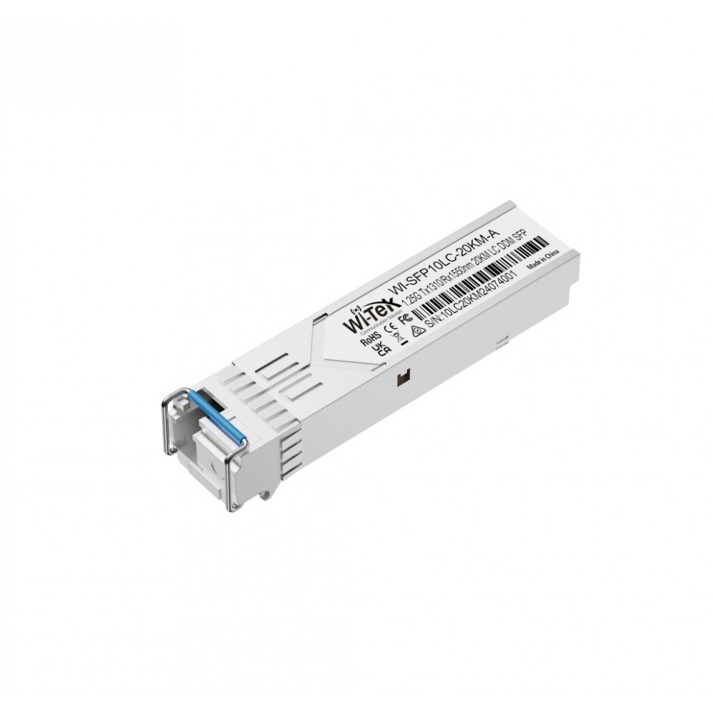 Modulo SFP Bidi 1.25 Gbps LC TX1310nm/RX1550nm 20Km (par) LC WI-SFP10LC-20KM Wi-Tek