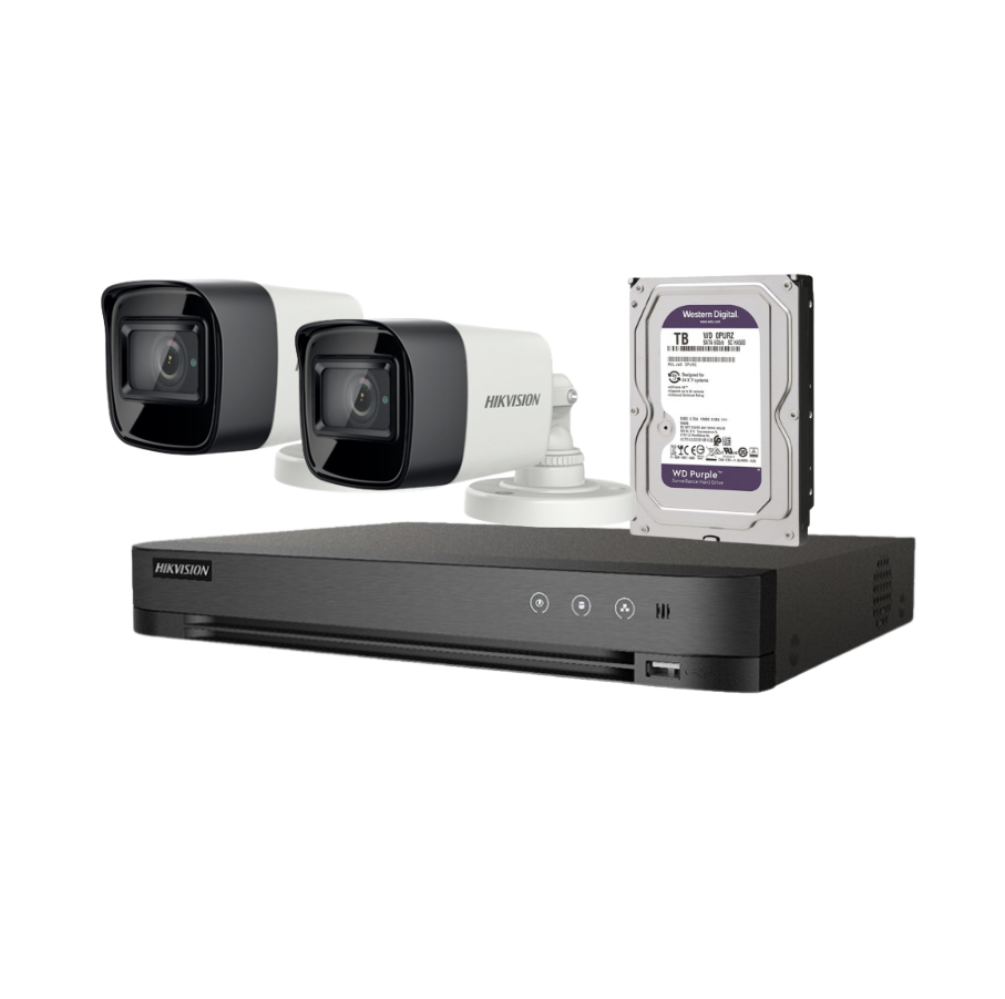 Kit básico 2 cámaras Análogas 2 MP Hikvision