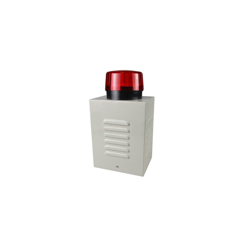 Sirena 20w con gabinete metálico Gran Luz roja y tamper