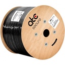 Cable UTP Cat5e 100% Cobre PE 24AWG 0.50MM Exterior Negro Mensajero Metalico 305MT ATC SECURE