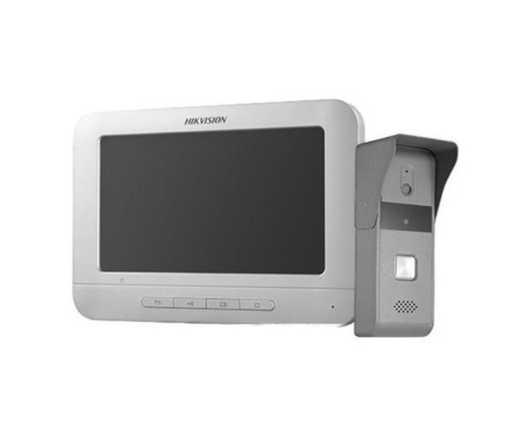 [ID00158] Hikvision Kit Videoportero Impermeable + LCD Color DS-KIS203T Sistema de Videoportero con pantalla Timbre Intercomunicador color gris